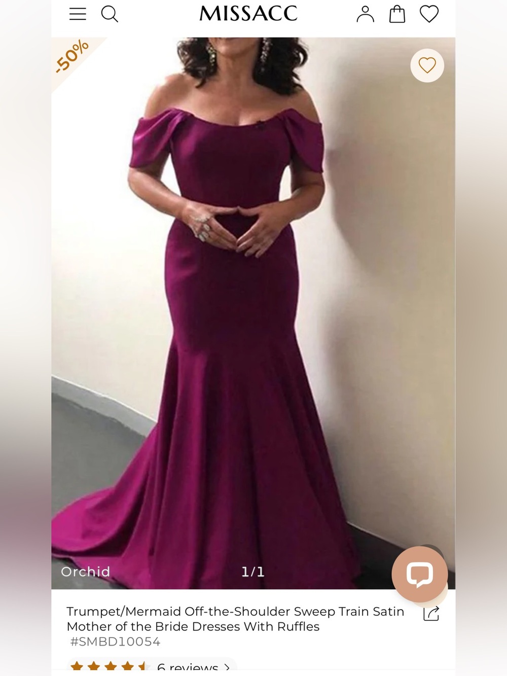 Missacc Orchid One-Shoulder Trumpet Satin Gown